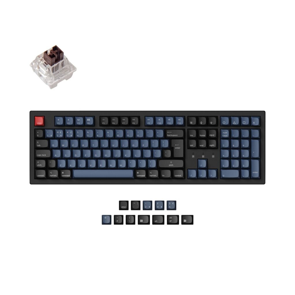 Keychron K10 Pro QMK VIA custom mechanical keyboard 100 percent layout Mac Windows Linux hot-swappable Keychron K Pro switch brown ISO UK layout