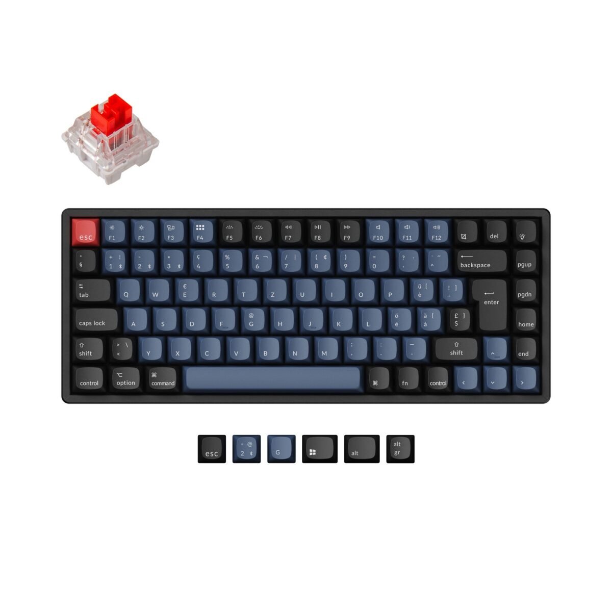 Keychron K2 Pro QMK VIA custom mechanical keyboard 75 percent layout Mac Windows Linux hot-swappable Keychron K Pro switch red ISO Swiss layout