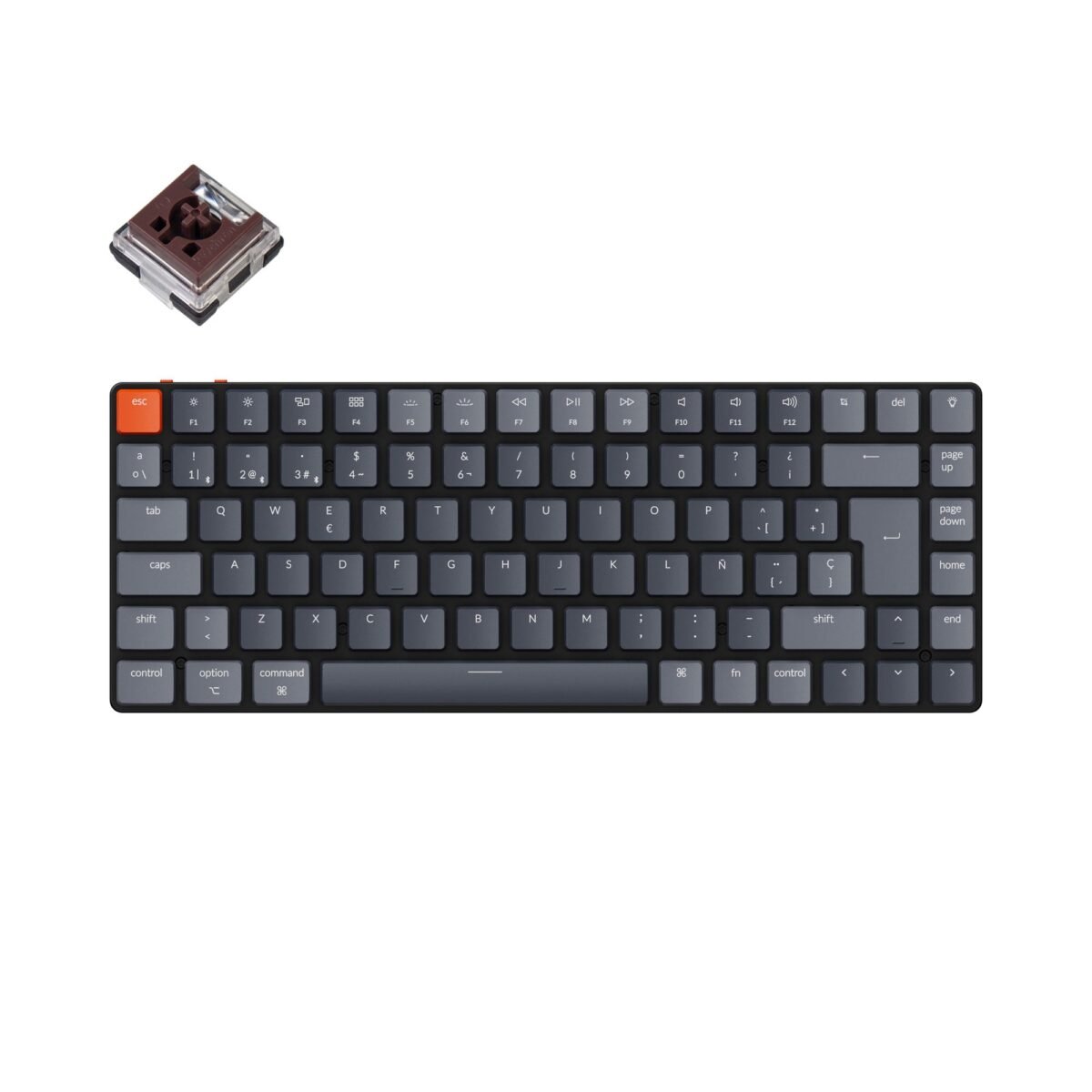 Keychron K3 Spanish iso layout RGB backlight wireless ultra slim mechanical keyboard low profile optical brown switch for Mac windows