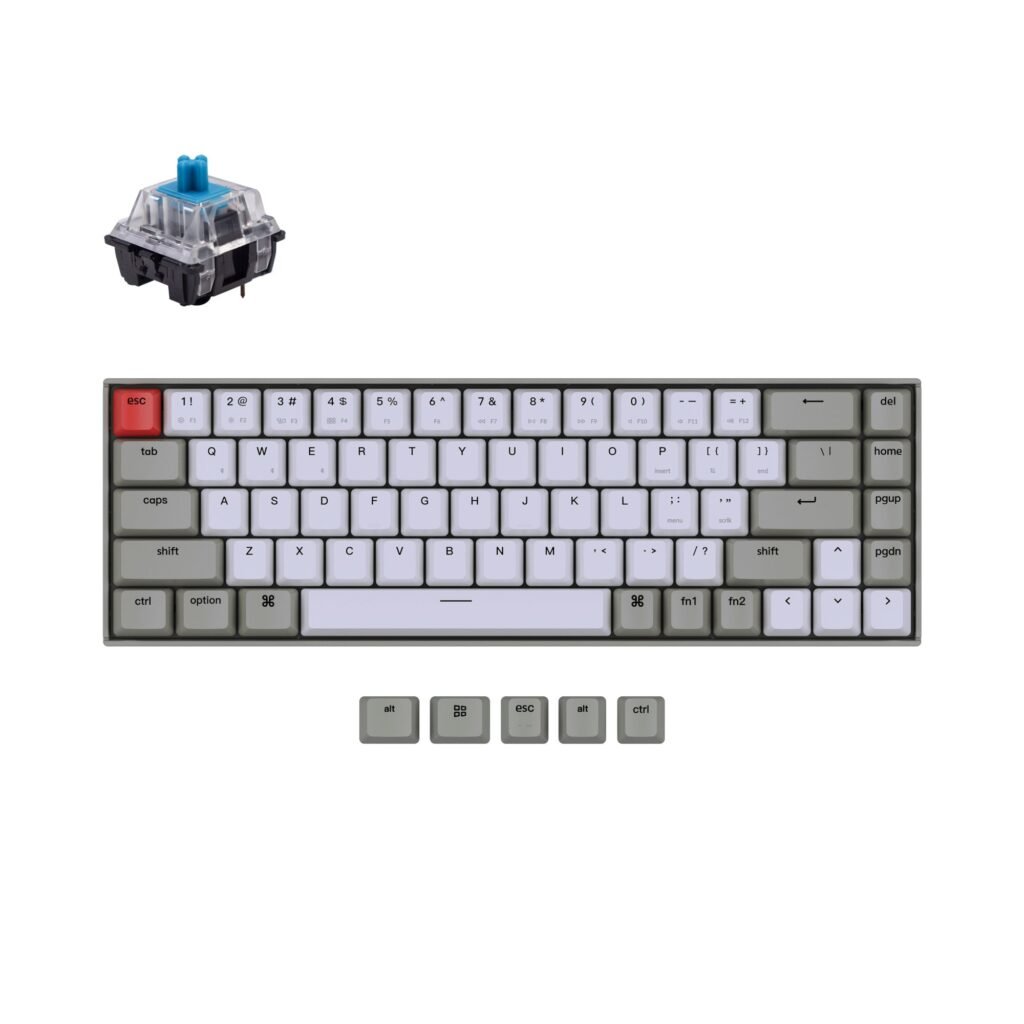 Keychron K6 Non-Backlight Wireless mechanical keyboard has included keycaps for both Windows and macOS. K6 is compatible with Mac, Windows, iOS, Android, Linux and it also can connect up to 3 devices.