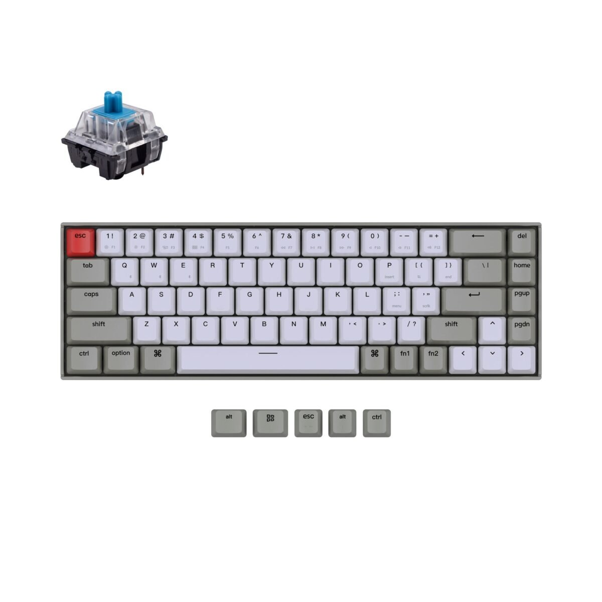 Keychron K6 Non-Backlight Wireless mechanical keyboard has included keycaps for both Windows and macOS. K6 is compatible with Mac, Windows, iOS, Android, Linux and it also can connect up to 3 devices.