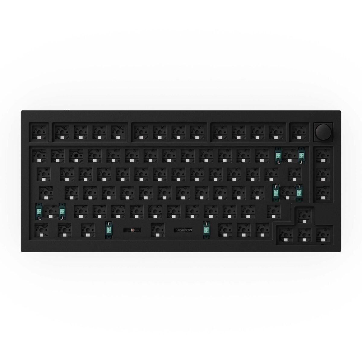 Keychron-Q1-75-percent-QMK-Custom-Mechanical-Keyboard-version-2-barebone-knob-black