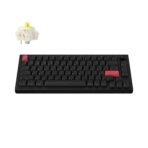 Keychron Q1 Max QMK VIA Wireless Custom Mechanical Keyboard 75% Layout Aluminum Black Side-Printed PBT Keycaps for Mac Windows Linux Gateron Jupiter Banana