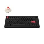 Keychron Q1 Max QMK VIA Wireless Custom Mechanical Keyboard 75% Layout Aluminum Black Side-Printed PBT Keycaps for Mac Windows Linux Gateron Jupiter Red