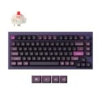 Keychron Q1 Max QMK/VIA Wireless Custom Mechanical Keyboard 75% Layout Aluminum Purple Fully Assembled Knob for Mac Windows Linux Gateron Jupiter Red