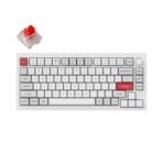 Keychron Q1 Pro QMK/VIA wireless custom mechanical keyboard 75% layout full aluminum white frame for Mac WIndows Linux with RGB backlight and hot-swappable K Pro switch red