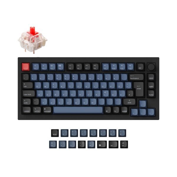 Keychron Q1 QMK VIA Custom Mechanical Keyboard 75 Percent For Mac Windows German DE ISO Layout Gateron G Pro Red Switch