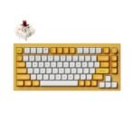 Keychron Q1 QMK VIA custom mechanical keyboard 75 percent layout full aluminum knob version Mac Windows RGB backlight hot swappable orange yellow Gateron G Pro brown switch