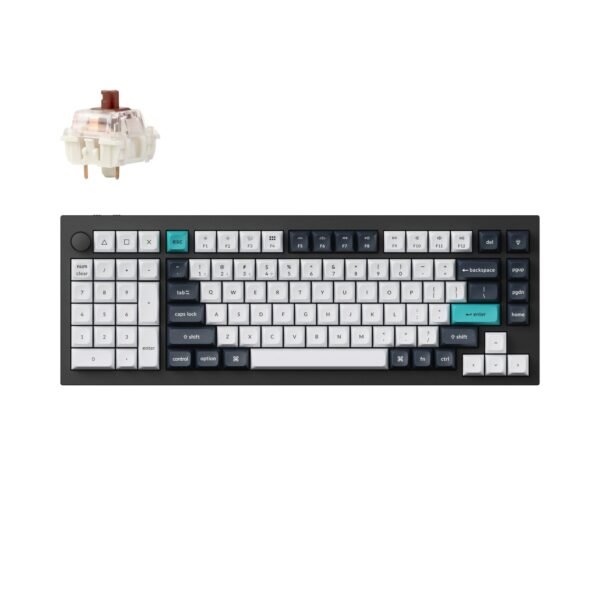 Keychron Q12 Max QMK/VIA Wireless Custom Mechanical Keyboard 96 Percent Layout Aluminum Black Fully Assembled Knob for Mac Windows Linux Gateron Jupiter Brown