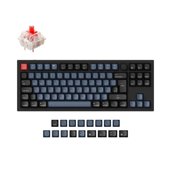 Keychron Q3 QMK VIA Custom Mechanical Keyboard Tenkeyless Full Aluminum Black Frame Knob German ISO DE Layout For Mac Windows Hot Swappable Gateron G Pro Red