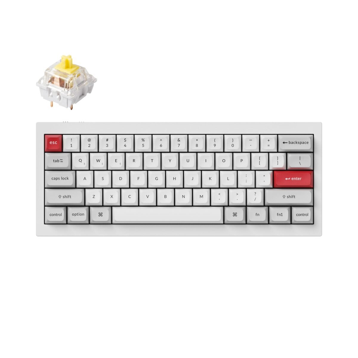 Keychron Q4 Pro QMK/VIA wireless custom mechanical keyboard 60 percent layout full aluminum white frame for Mac WIndows Linux with RGB backlight and hot-swappable K Pro switch banana