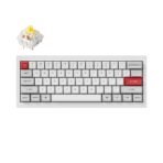 Keychron Q4 Pro QMK/VIA wireless custom mechanical keyboard 60 percent layout full aluminum white frame for Mac WIndows Linux with RGB backlight and hot-swappable K Pro switch banana