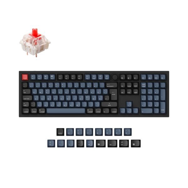 Keychron Q6 QMK VIA custom mechanical keyboard full size aluminum black frame knob German ISO DE layout for Mac Windows Hot Swappable Gateron G Pro Red