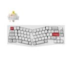 Keychron Q8 Pro QMK/VIA wireless custom mechanical keyboard 65 percent Alice layout full aluminum white frame for Mac Windows Linux with RGB backlight hot-swappable K Pro banana