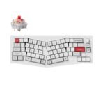 Keychron Q8 Pro QMK/VIA wireless custom mechanical keyboard 65 percent Alice layout full aluminum white frame for Mac Windows Linux with RGB backlight hot-swappable K Pro red