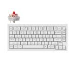 Keychron V1 QMK VIA custom mechanical keyboard 75% layout shell white for Mac Window Linux fully assembled knob Keychron K Pro red