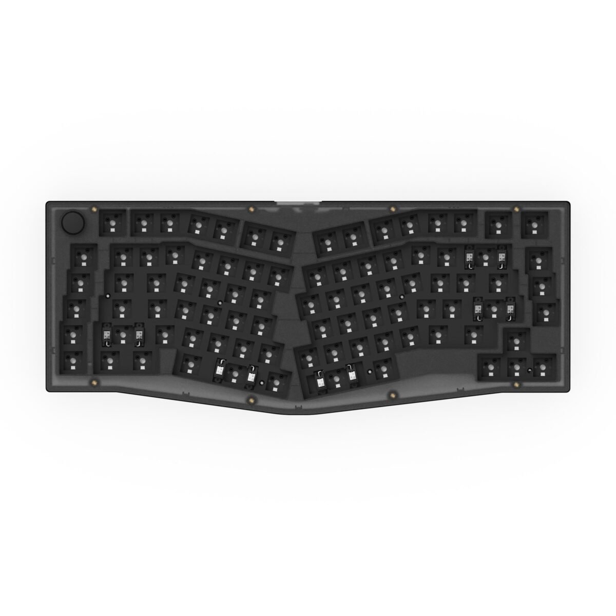 Keychron V10 75% Alice Layout QMK VIA Custom Mechanical Keyboard RGB Backlight Frosted Black Barebone Knob Hot-swappable