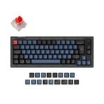 Keychron V2 QMK VIA custom mechanical keyboard 65 percent layout frosted black knob Mac Windows Linux hot-swappable Keychron K Pro switch red ISO German layout