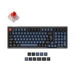 Keychron V5 QMK VIA custom mechanical keyboard 96 percent layout frosted black knob Mac Windows UK ISO layout hot swappable Keychron K Pro red