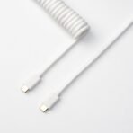 Keychron custom coiled aviator USB type-C cable white color
