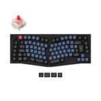 Q10-M1-ES Keychron Q10 QMK VIA custom mechanical keyboard Alice layout full aluminum frame for Mac Window Linux fully assembled knob black ES ISO layout Gateron G pro switch red