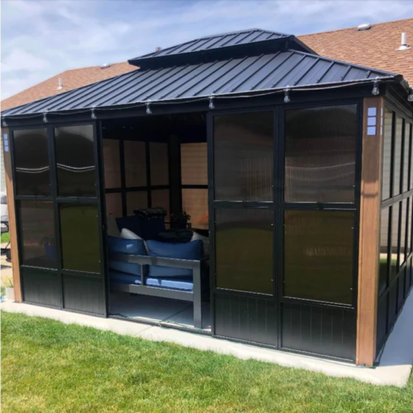 PURPLE LEAF Outdoor Hardtop Gazebo For Garden