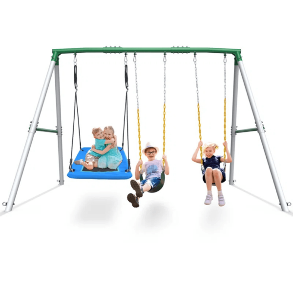 660lbs Heavy Duty Swing Set With 1 Platform Swing, 2 Belt Swings